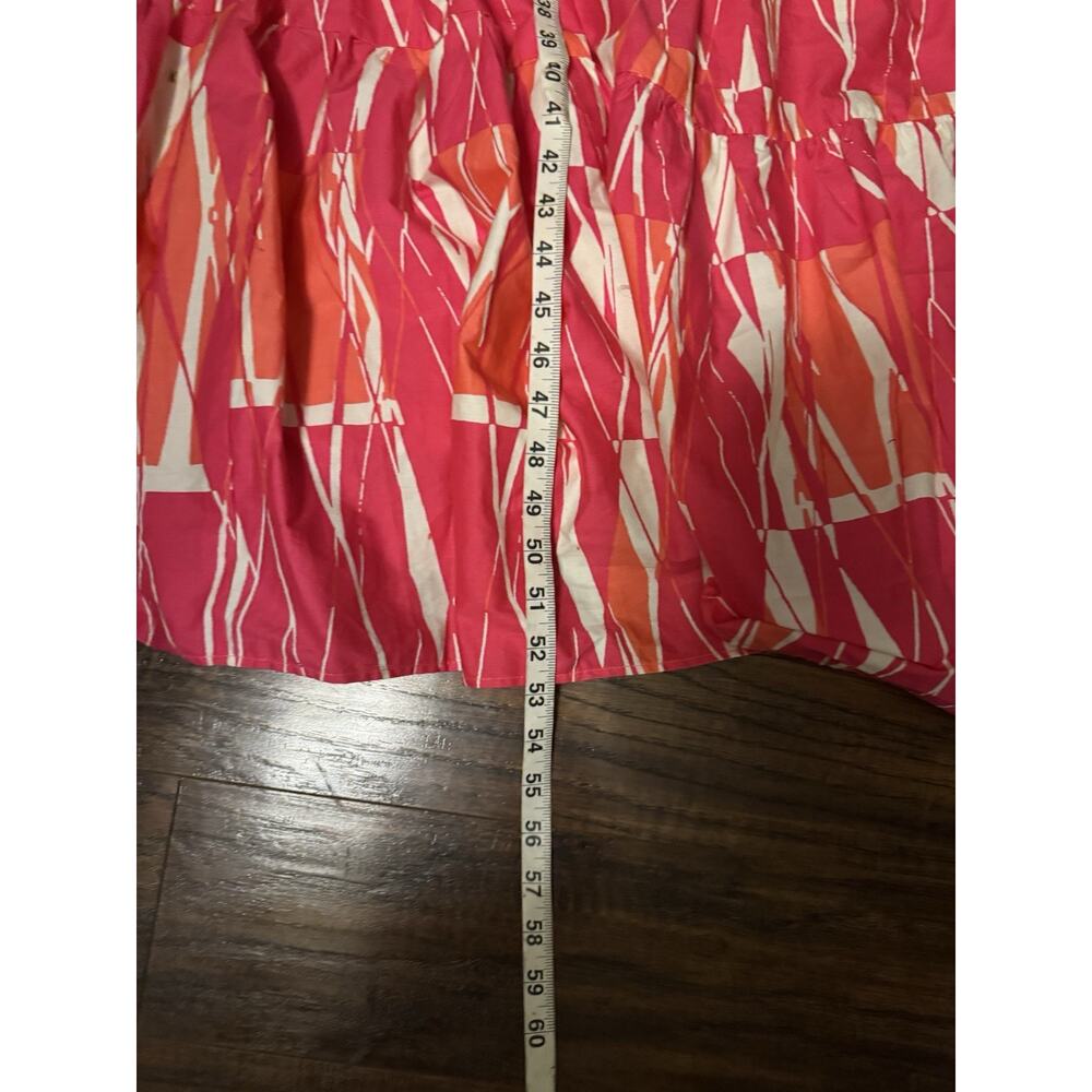 London Times Roya Maxi Dress Pink Orange Square Neck Cotton Sz:10 Beach - Picture 9 of 10